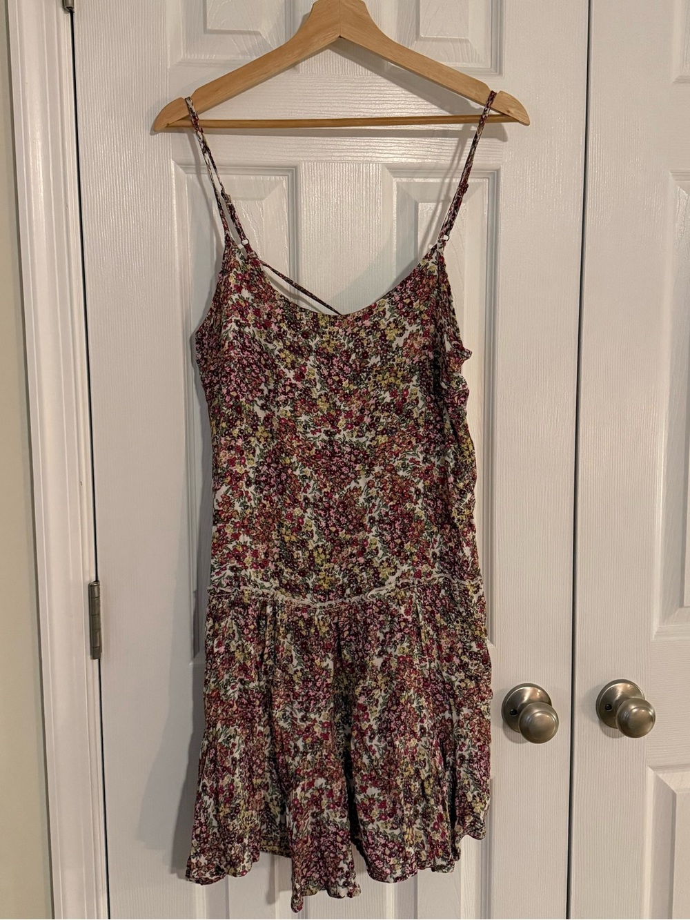 wild fable Floral Tie-Back Cami Top in Burgundy and Pink Multi
